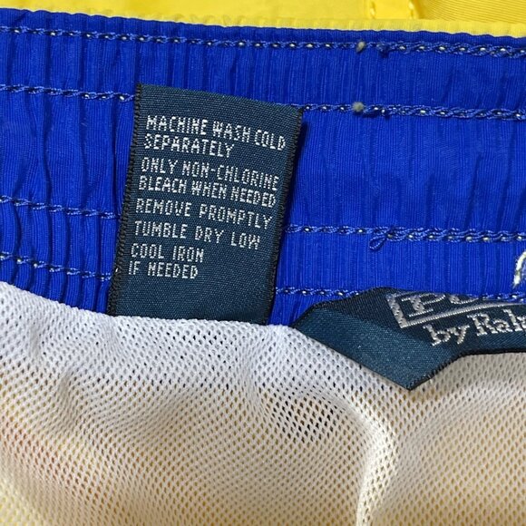 Polo Ralph Lauren Swim Trunks Pony Logo Size 2X Big Yellow Blue - Picture 5 of 9
